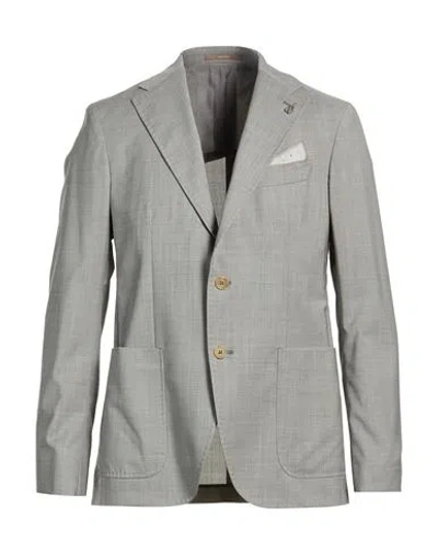Paoloni Man Blazer Grey Size 36 Virgin Wool In Gray