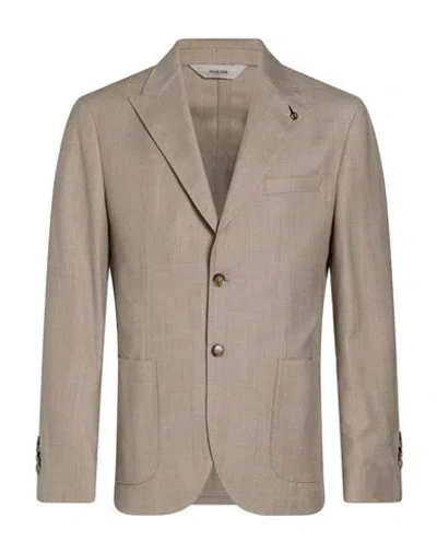 Paoloni Man Blazer Grey Size 38 Virgin Wool, Elastane In Neutral