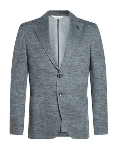 Paoloni Man Blazer Grey Size 40 Cotton, Virgin Wool, Acrylic, Polyamide