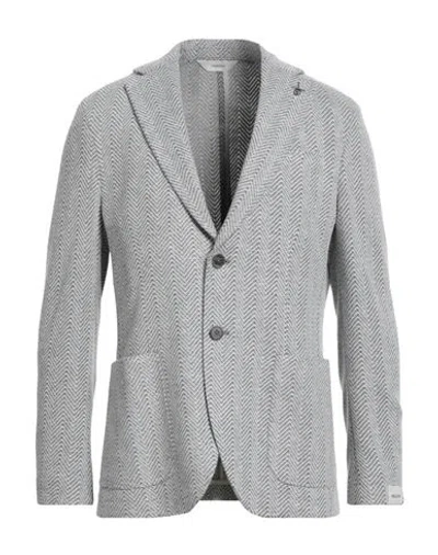 Paoloni Man Blazer Grey Size 40 Viscose, Wool, Polyester In Gray