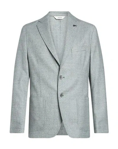 Paoloni Man Blazer Grey Size 40 Wool, Elastane In Gray