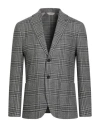 Paoloni Man Blazer Grey Size 44 Virgin Wool, Silk, Linen, Elastane In Gray