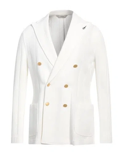 Paoloni Man Blazer Ivory Size 42 Cotton In White