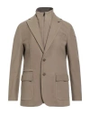 Paoloni Man Blazer Khaki Size 46 Cotton, Elastane In Brown