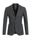 Paoloni Man Blazer Lead Size 48 Cotton, Virgin Wool, Polyamide, Cashmere In Grey