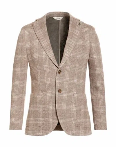 Paoloni Man Blazer Light Brown Size 40 Cotton, Polyamide