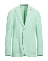 Paoloni Man Blazer Light Green Size 44 Lyocell, Linen, Cotton