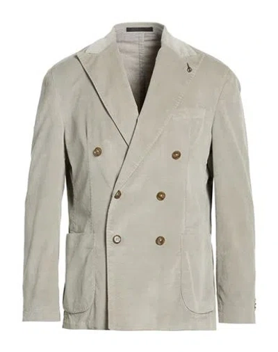 Paoloni Man Blazer Light Grey Size 42 Cotton In Gray