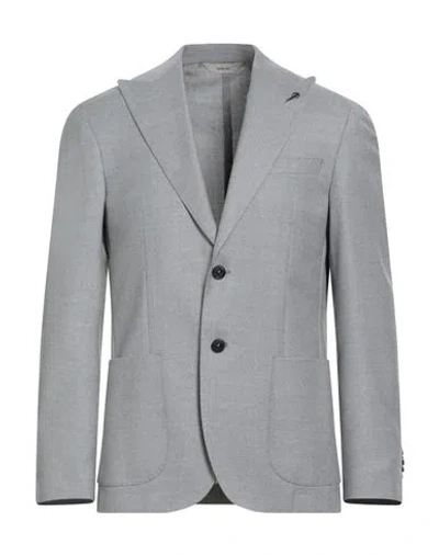 Paoloni Man Blazer Light Grey Size 42 Virgin Wool, Elastane In Gray