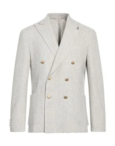 Paoloni Man Blazer Light Grey Size 42 Wool, Polyester, Cotton In Gray
