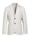 Paoloni Man Blazer Light Grey Size 42 Wool, Viscose, Polyester, Elastane In Gray
