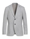 Paoloni Man Blazer Light Grey Size 44 Virgin Wool, Polyamide, Cashmere In Gray