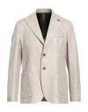 Paoloni Man Blazer Light Grey Size 46 Virgin Wool, Elastane In Brown