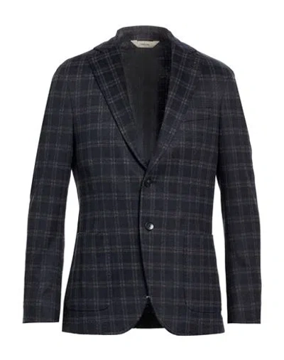 Paoloni Man Blazer Midnight Blue Size 36 Cotton, Wool, Acrylic