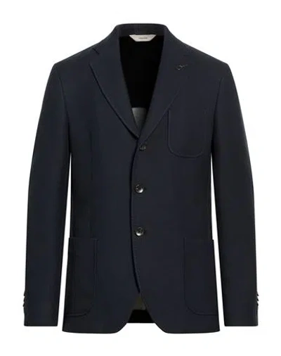 Paoloni Man Blazer Midnight Blue Size 40 Cotton