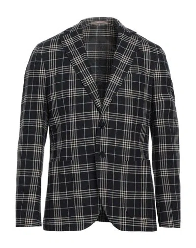 Paoloni Man Blazer Midnight Blue Size 40 Cotton, Wool, Polyester, Viscose, Elastane