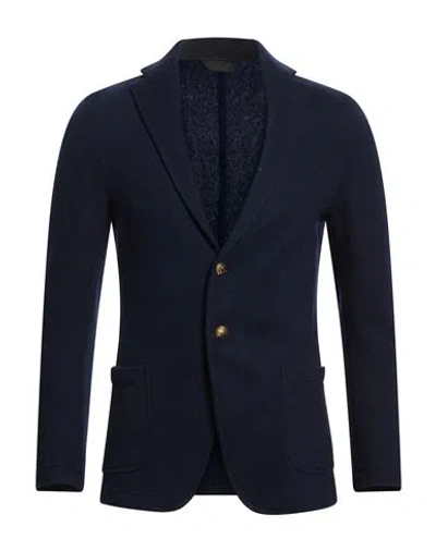 Paoloni Man Blazer Midnight Blue Size 40 Wool, Polyamide