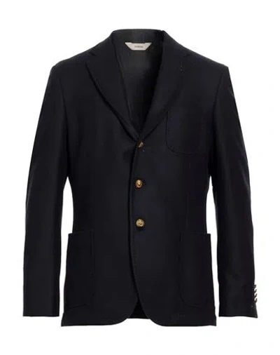 Paoloni Man Blazer Midnight Blue Size 40 Wool, Polyamide In Black