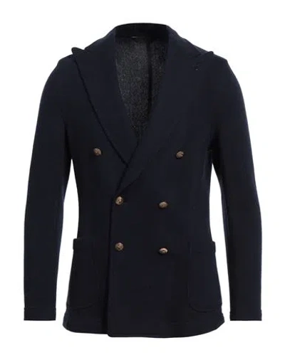 Paoloni Man Blazer Midnight Blue Size 40 Wool, Polyamide In Black