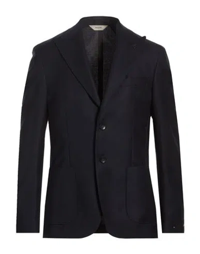Paoloni Man Blazer Midnight Blue Size 42 Virgin Wool