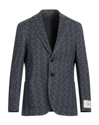 Paoloni Man Blazer Midnight Blue Size 44 Cotton, Elastane