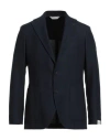 Paoloni Man Blazer Midnight Blue Size 44 Cotton, Polyester, Virgin Wool In Blue