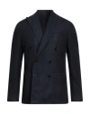 Paoloni Man Blazer Midnight Blue Size 44 Virgin Wool, Polyester In Black