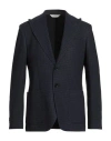 Paoloni Man Blazer Midnight Blue Size 44 Virgin Wool, Viscose, Polyester, Elastane In Blue