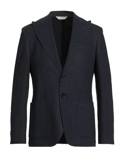 Paoloni Man Blazer Midnight Blue Size 44 Virgin Wool, Viscose, Polyester, Elastane