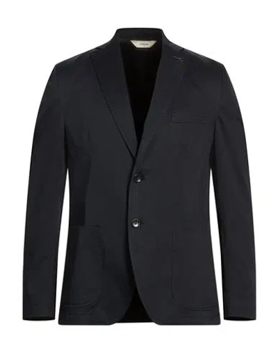 Paoloni Man Blazer Midnight Blue Size 46 Cotton, Elastane
