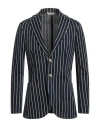 Paoloni Man Blazer Midnight Blue Size 42 Cotton, Polyester, Polyamide In Blue