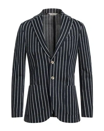 Paoloni Man Blazer Midnight Blue Size 42 Cotton, Polyester, Polyamide