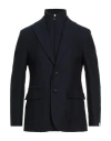 Paoloni Man Blazer Midnight Blue Size 46 Cotton, Polyester, Virgin Wool In Multi