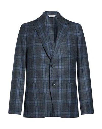 Paoloni Man Blazer Navy Size 36 Merino Wool In Blue