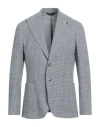 Paoloni Man Blazer Navy Size 40 Cotton, Linen, Polyester In Navy