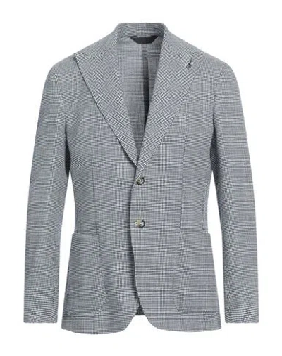 Paoloni Man Blazer Navy Size 40 Cotton, Linen, Polyester