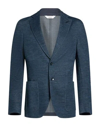 Paoloni Man Blazer Navy Size 40 Cotton, Virgin Wool, Acrylic, Polyamide