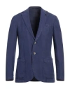 Paoloni Man Blazer Navy Size 36 Lyocell, Linen, Cotton