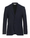 Paoloni Man Blazer Navy Size 44 Virgin Wool, Cotton In Blue
