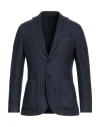 Paoloni Man Blazer Navy Size 46 Virgin Wool, Polyester In Blue