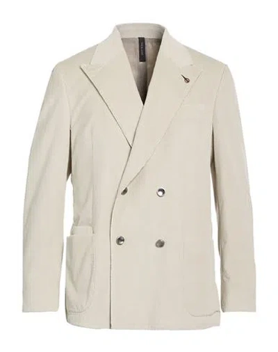 Paoloni Man Blazer Off White Size 40 Cotton In Neutral