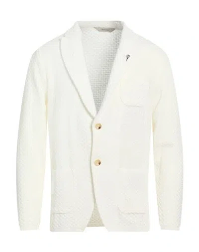 Paoloni Man Blazer Off White Size 48 Cotton, Acrylic