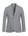 Paoloni Man Blazer Pastel Blue Size 40 Cotton, Linen, Polyester In Blue