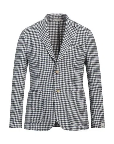 Paoloni Man Blazer Pastel Blue Size 40 Cotton, Linen, Polyester