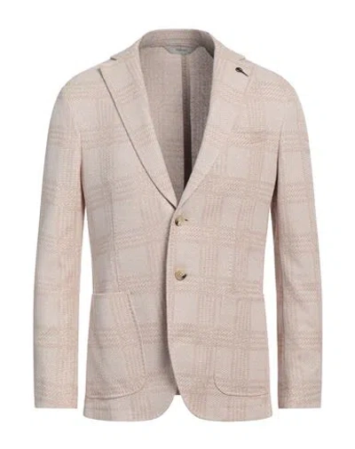 Paoloni Man Blazer Sand Size 44 Cotton, Linen, Polyester In Beige