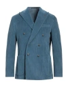 Paoloni Man Blazer Slate Blue Size 44 Cotton