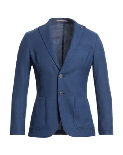 Paoloni Man Blazer Slate Blue Size 50 Virgin Wool