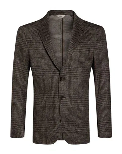 Paoloni Man Blazer Taupe Size 36 Virgin Wool, Cotton In Gray