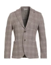 Paoloni Man Blazer Taupe Size 42 Cotton, Polyamide In Neutral