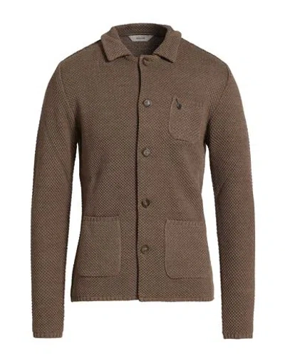 Paoloni Man Cardigan Light Brown Size 42 Acrylic, Virgin Wool